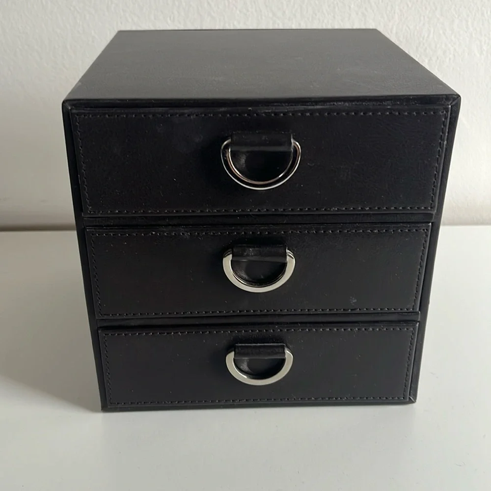 Brown Three Drawer Container Store Jewelry Box